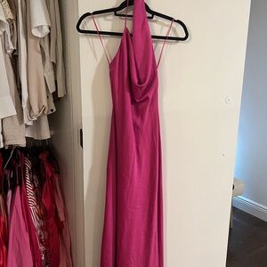Elegant Pink Cowl Dress